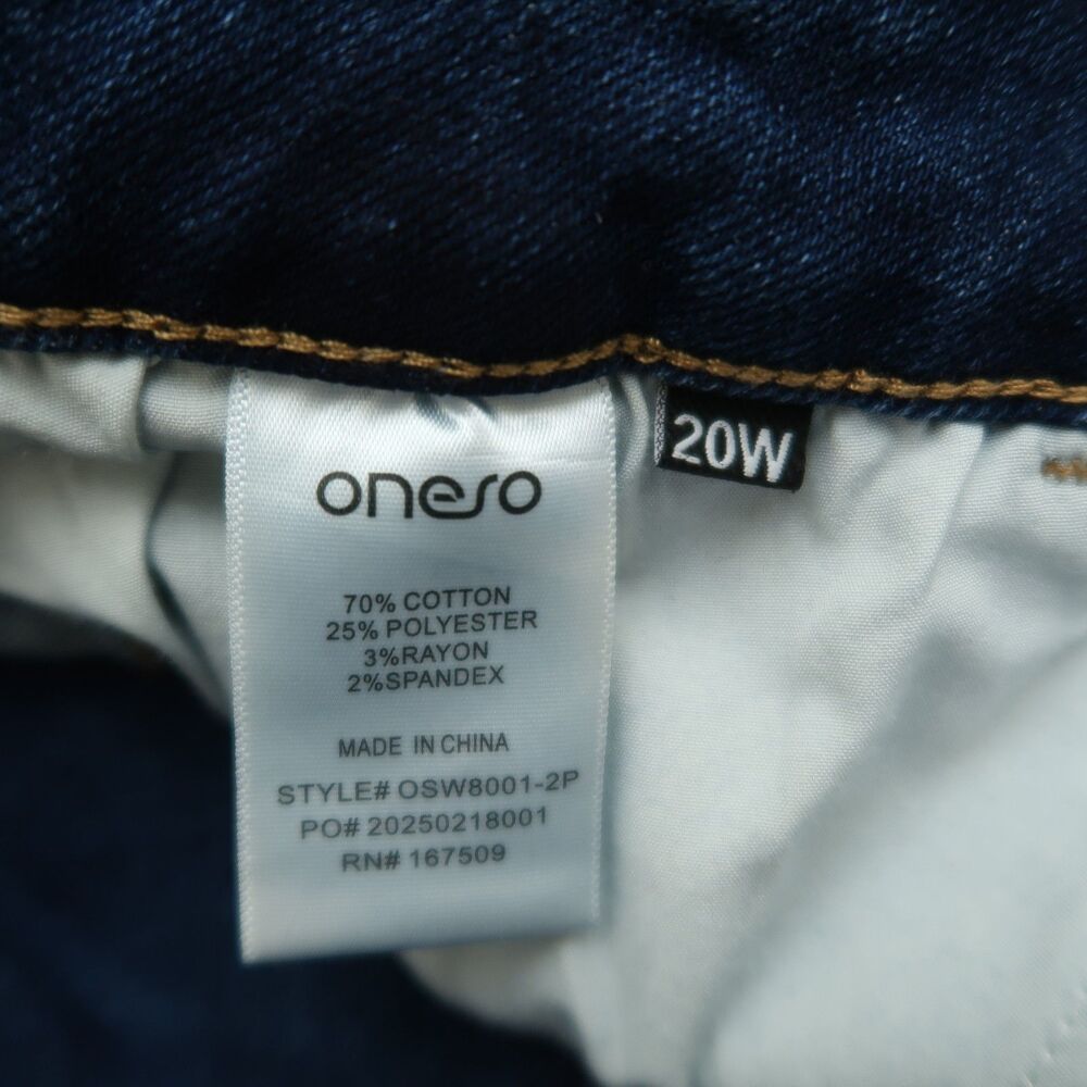 ONESO Jeans Women's Size 20W Mid-Rise Wide-Leg Denim 31.5" Inseam Distressed NWT - Picture 9 of 16